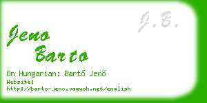 jeno barto business card