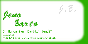 jeno barto business card